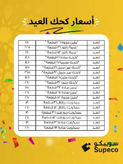 اسعار كحك العيد من سوبيكو