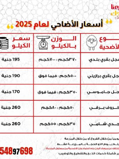 اسعار الاضاحي  من المحلاوى