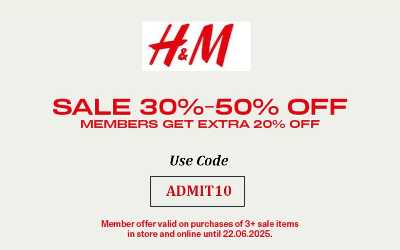 خصومات حتى 50% لفتره محدوده من اتش & ام 1